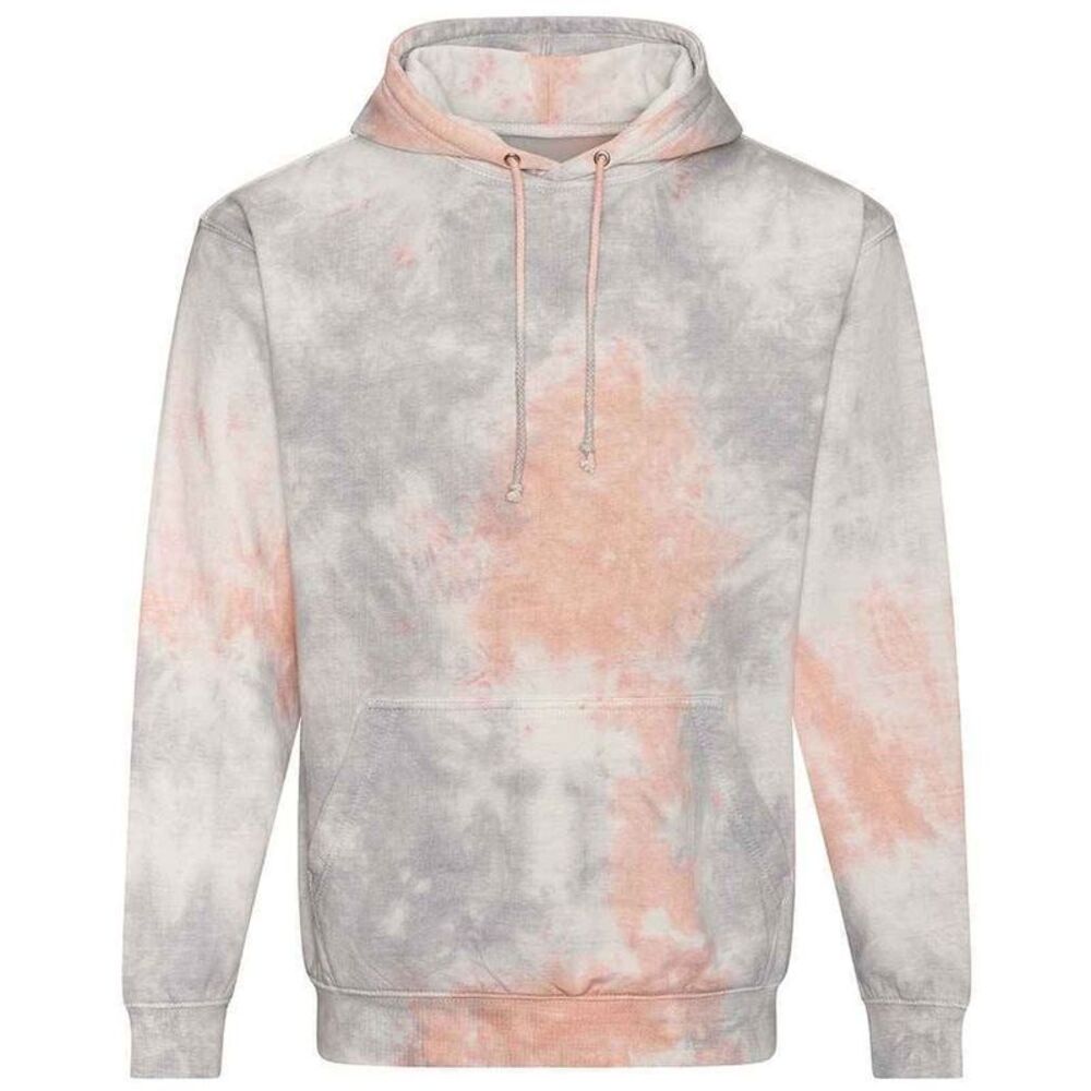 Awdis Unisex Adult Tie Dye Hoodie / Grey Pink Marble